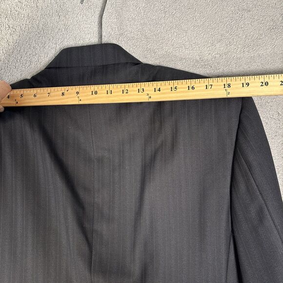 Canali Blazer Suit Jacket Men’s Size 46R Black Gray Stripes Super 200s Harrods - Picture 14 of 16